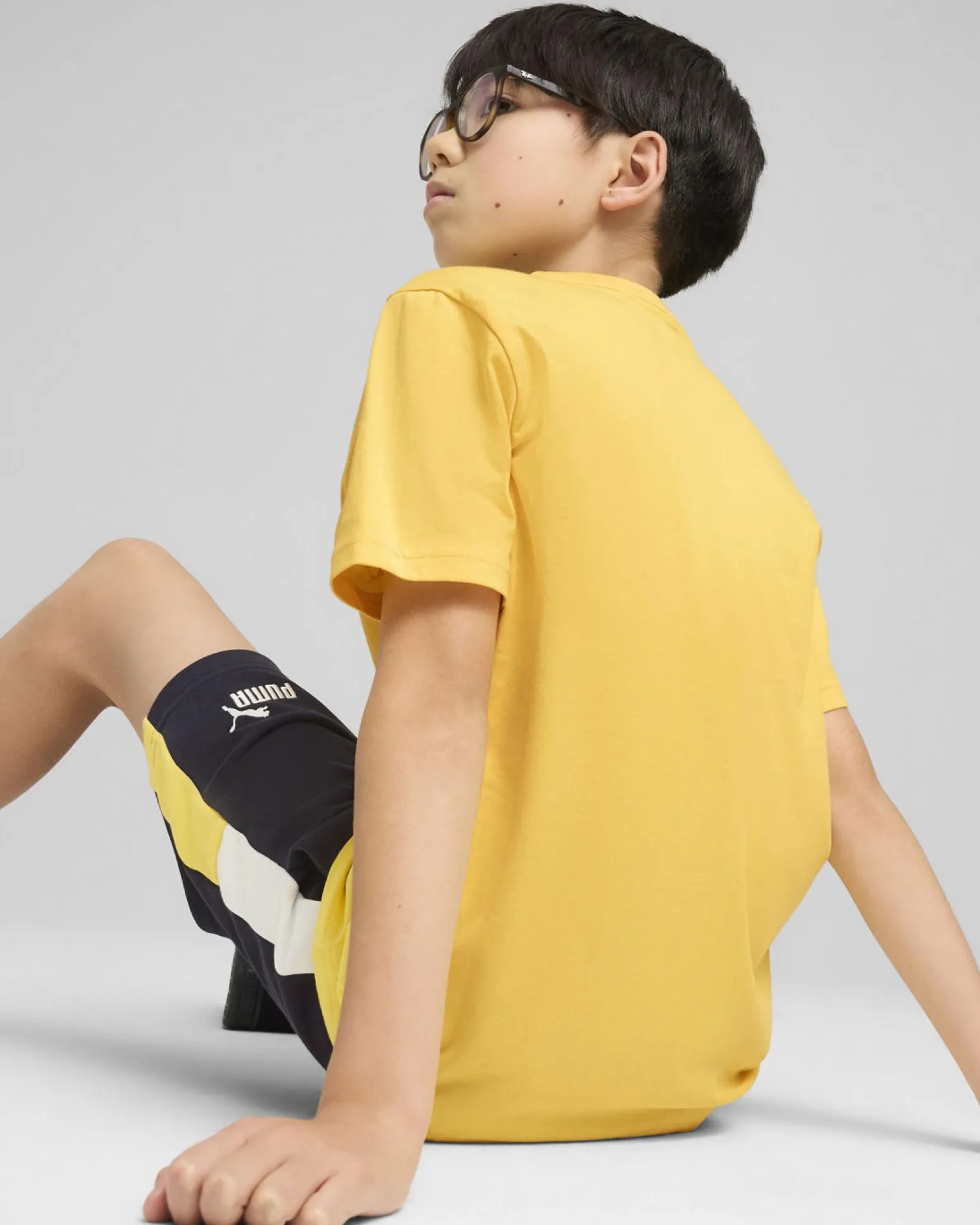 PUMA - T-SHIRT GIALLA ESS 2 COLOR NO.1 LOGO JUNIOR - 685778-55
