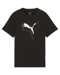 PUMA - T-SHIRT JUNIOR ( 7-16 ANNI)  NERA ESSENTIAL +LOGO BIANCO - 681841-01