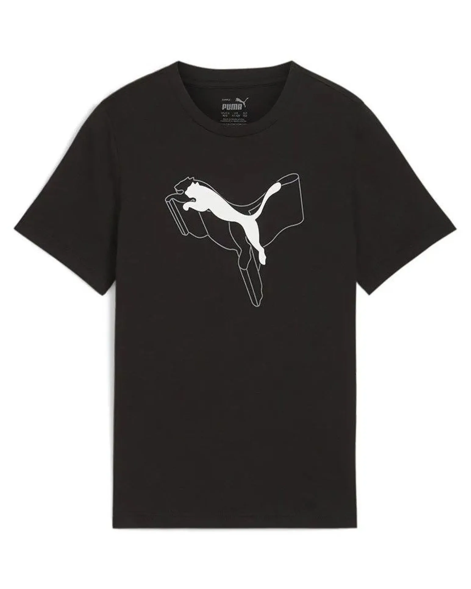 PUMA - T-SHIRT JUNIOR ( 7-16 ANNI) NERA ESSENTIAL +LOGO BIANCO - 681841-01