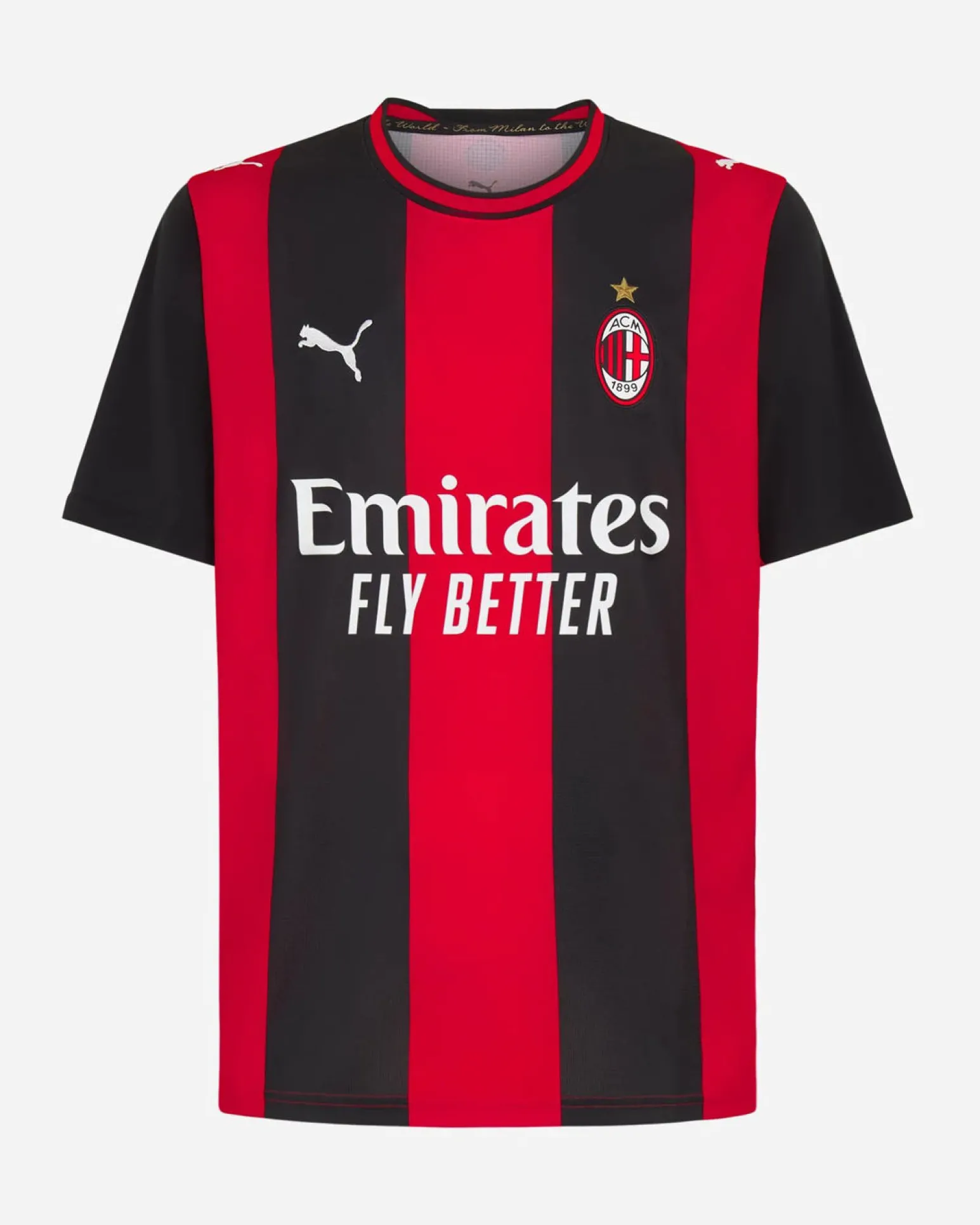 PUMA - T- SHIRT MEZZA MANICA ACM MILAN ROSSA E NERA DA UOMO, 784121-01