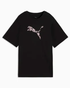PUMA - T-SHIRT NERA DA DONNA ESSENTIAL ANIMAL TAGLIO MORBIDO 691821-01
