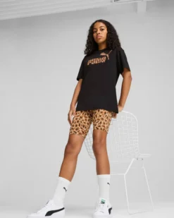 PUMA - T-SHIRT NERA  DA RAGAZZA( 7-16 ANNI) ESSENTIAL ANIMAL LOGOINFILL, 686601-01