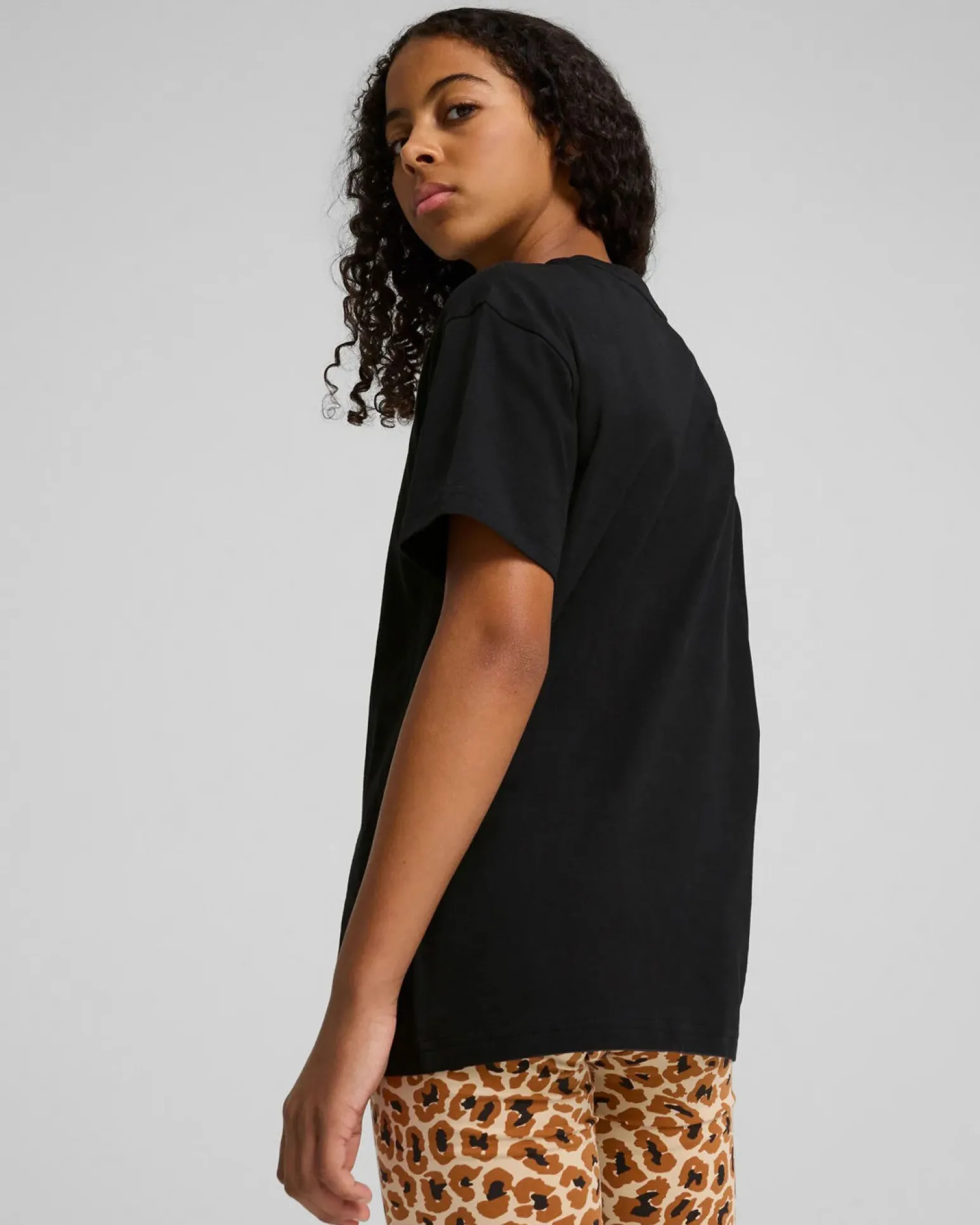 PUMA - T-SHIRT NERA DA RAGAZZA( 7-16 ANNI) ESSENTIAL ANIMAL LOGOINFILL, 686601-01