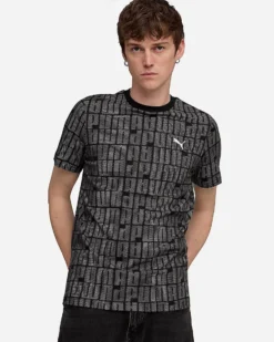 PUMA - T-SHIRT NERA E BIANCA ESSENTIALS CON LOGO LAB  DA UOMO, 688185-01