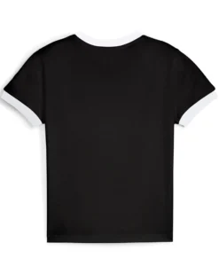 PUMA - T-SHIRT NERA E BIANCA T7 SLIM DA DONNA, 632129-01