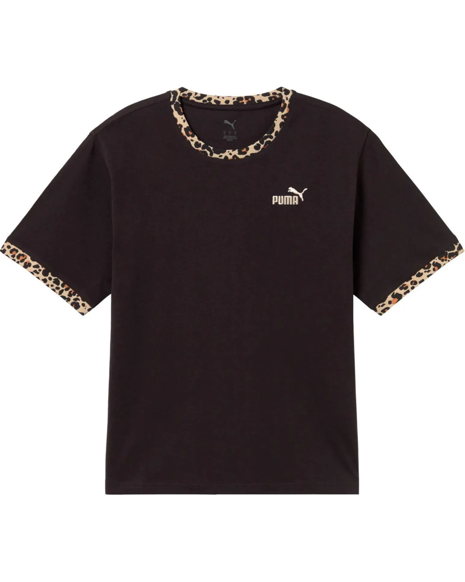 PUMA - T-SHIRT NERA E MACULATO ESSENTIAL GRAPHIC ANIMAL RELAXED DA DONNA, 688082-51