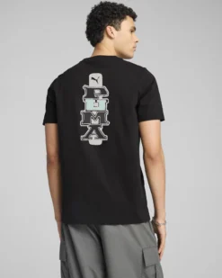 PUMA - T-SHIRT NERA GRAPHICS PUMA BACK TEE DA UOMO - 684832-01