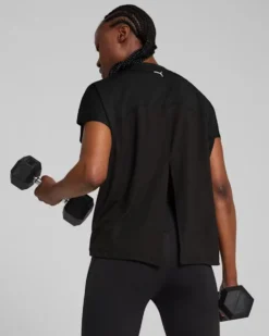 PUMA - T-SHIRT NERA PER ALLENAMENTO MISTA CLOUDSPUN DA DONNA