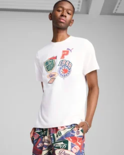 PUMA - T-SHIRT SPORTS LEGACY FRONT GRAPHIC BIANCA DA UOMO - 629627-02