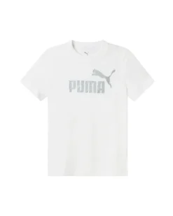 PUMA - T-SHIRT TEXURED FOIL LOGO BIANCA  DA BAMBINA 689052-02