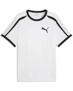 PUMA - T-SHIRT UOMO MEZZA MANICA BIANCA E NERA E T7 BIG CAT RINGER TEE AL.SNOW, 635242-02