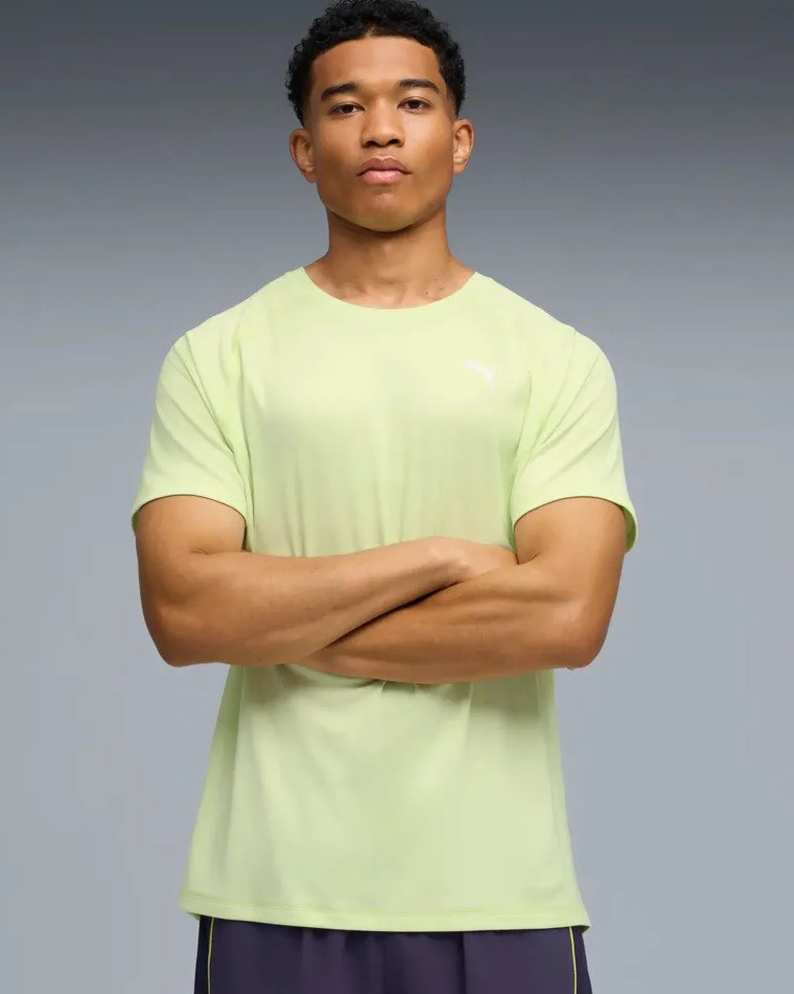 PUMA - T-SHIRT VERDE MELA RUN VELOCITY TEE (POLY) DA UOMO, 526600-38