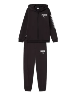 PUMA – TUTA COMPLETA ESSENTIALS GRAPICH FULL ZIP CON CAPPUCCIO JUNIOR NERA – 694954-01