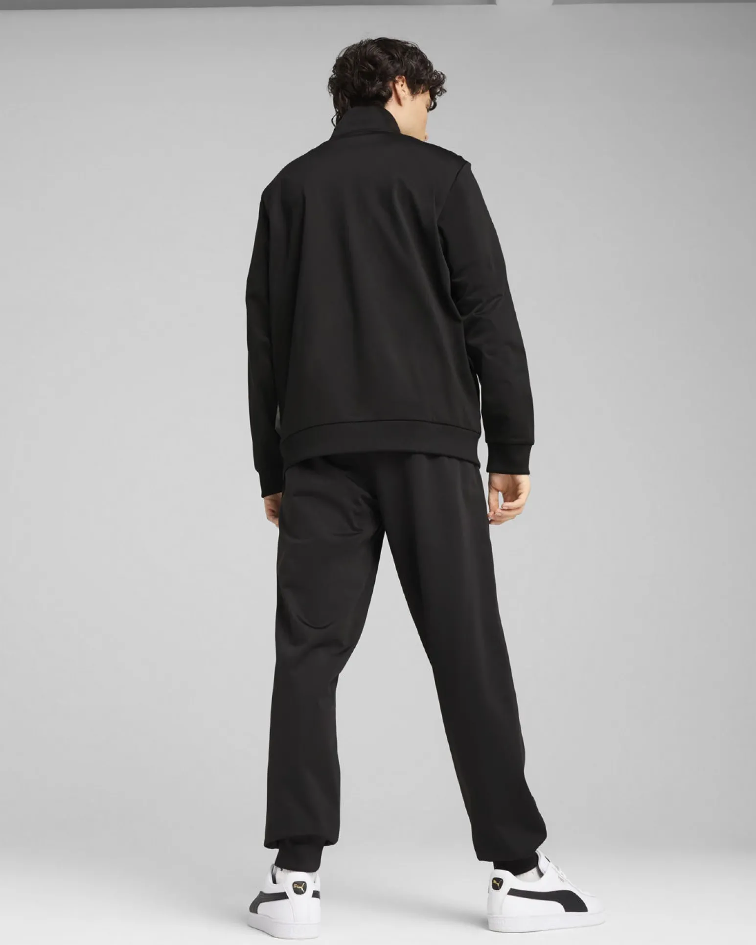 PUMA -TUTA COMPLETA NERA E BIANCA FULL ZIP IN ACETATO POLY COLORBLOCK SUIT DA UOMO, 687304-01