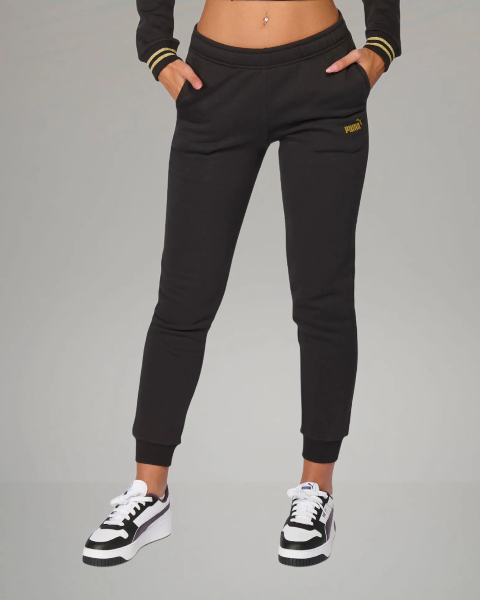 PUMA - TUTA COMPLETA NERA ESSENTIAL+ GLITTER FZ SUIT FL DA DONNA , 684764-01
