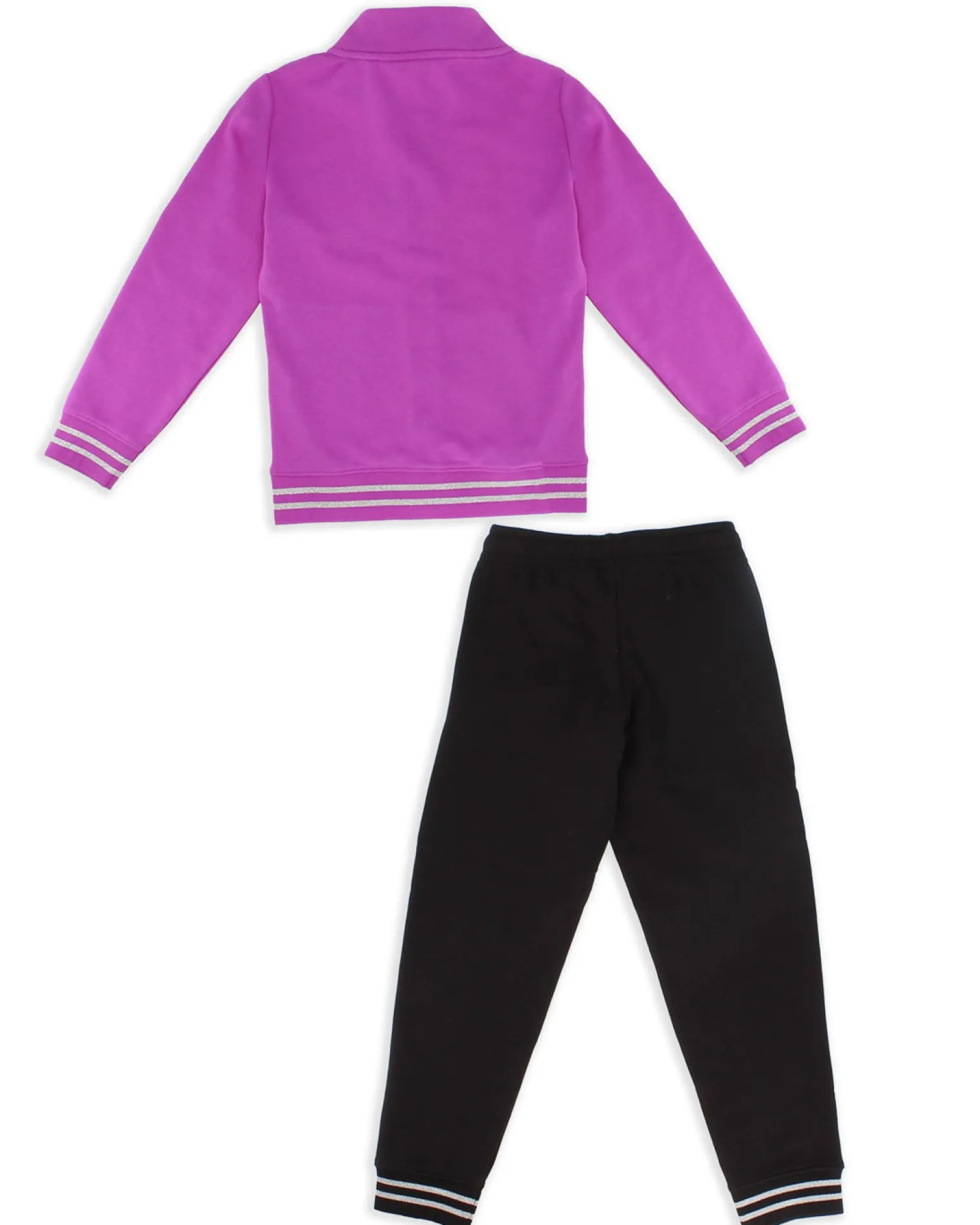 PUMA - TUTA COMPLETA VIOLA E NERA ESSENTIAL+TEXTURED FOIL LOGO FZ TR DA DONNA, 689000-89