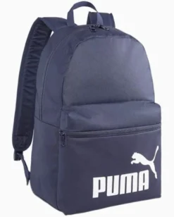 PUMA - Zaino blu e bianco con tasca laterale e spallacci imbottiti regolabili