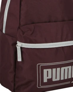 PUMA - Zaino bordeaux e grigio con tasca frontale e spallacci regolabili