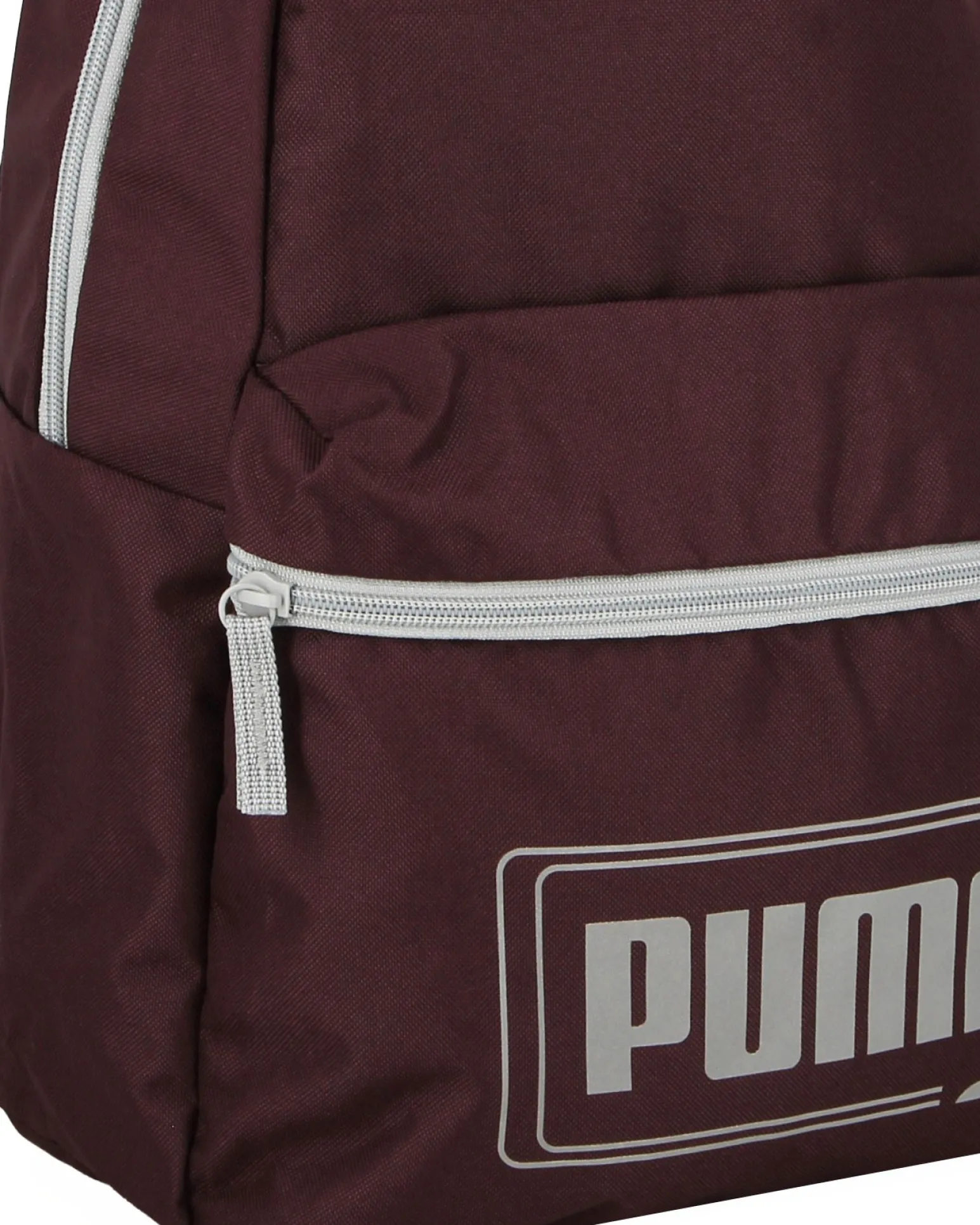 PUMA - Zaino bordeaux e grigio con tasca frontale e spallacci regolabili
