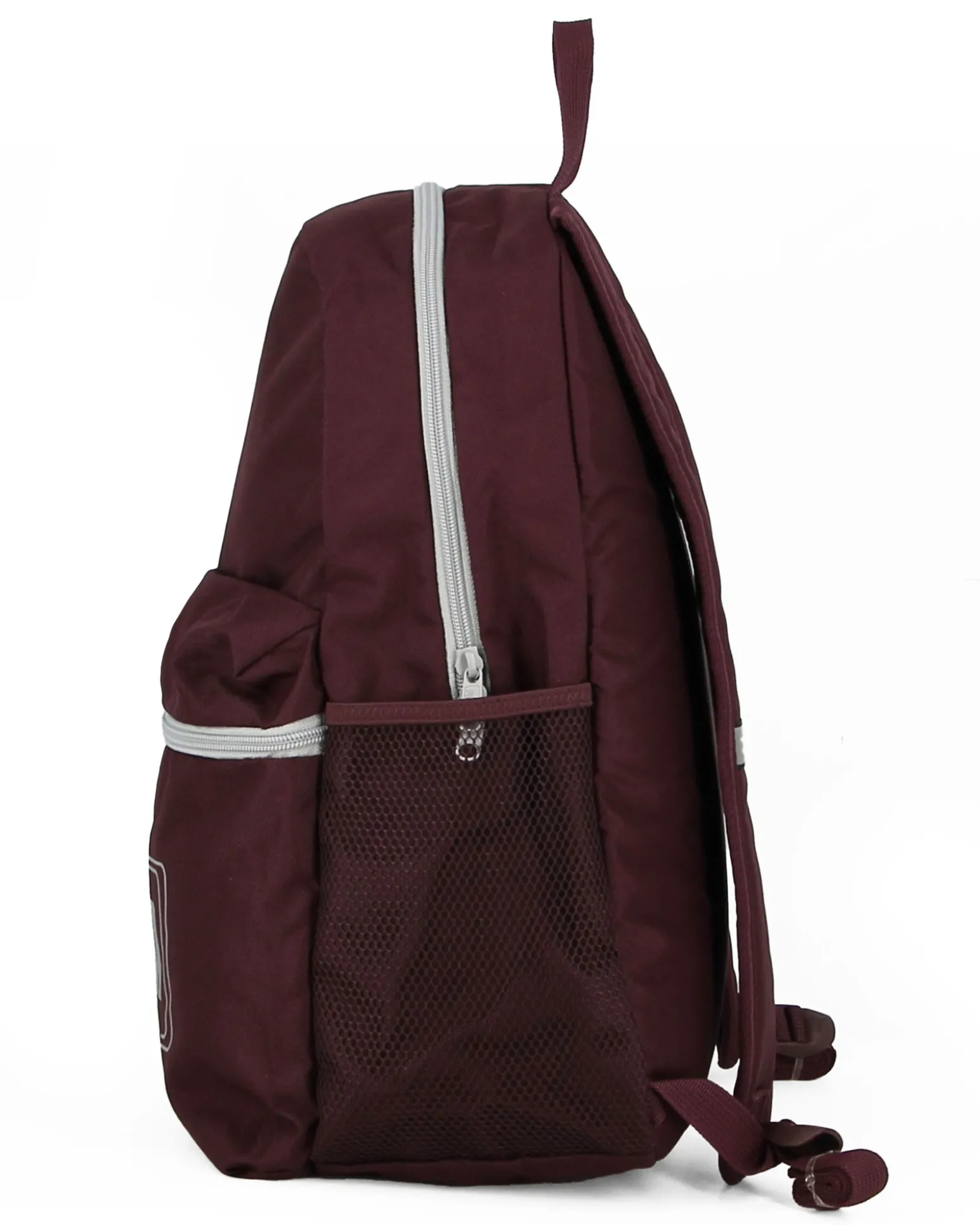 PUMA - Zaino bordeaux e grigio con tasca frontale e spallacci regolabili