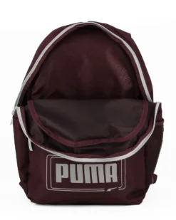PUMA - Zaino bordeaux e grigio con tasca frontale e spallacci regolabili