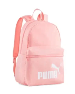 PUMA - Zaino rosa e bianco con tasca laterale e spallacci imbottiti regolabili