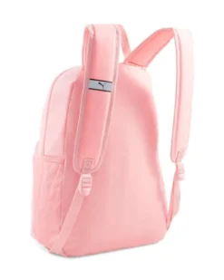 PUMA - Zaino rosa e bianco con tasca laterale e spallacci imbottiti regolabili