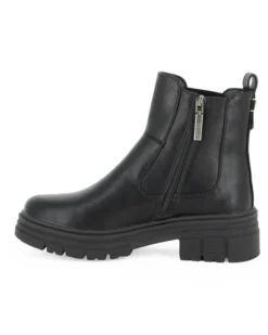 REFRESH - Beatles nero con zip laterale e suola track