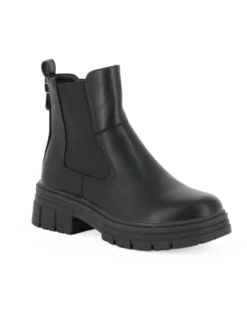 REFRESH - Beatles nero con zip laterale e suola track