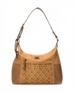 REFRESH - Borsa a spalla camel con borchie