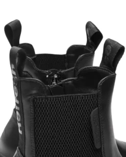 REFRESH - Tronchetto nero con zip laterale e zeppa 6CM