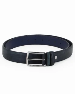RENATO BALESTRA - Cinta blu con fodera in VERA PELLE