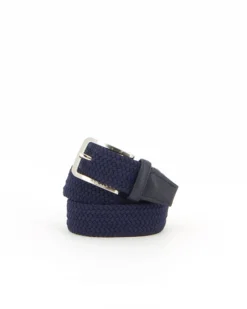 RENATO BALESTRA-Cinta uomo blu navy intrecciata ed elasticizzata