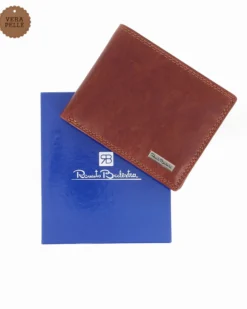 RENATO BALESTRA - Portafoglio cuoio in VERA PELLE da uomo con ribaltina interna