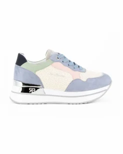 RENATO BALESTRA - Scarpa sneakers azzurra con soletta estraibile in VERA PELLE