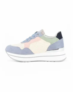 RENATO BALESTRA - Scarpa sneakers azzurra con soletta estraibile in VERA PELLE