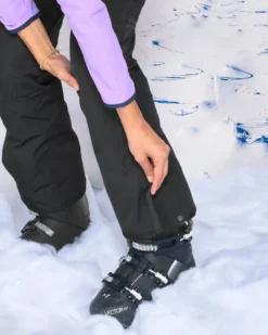 REUSCH - Pantalone da sci donna nero con salopette impermeabile traspirante e antivento