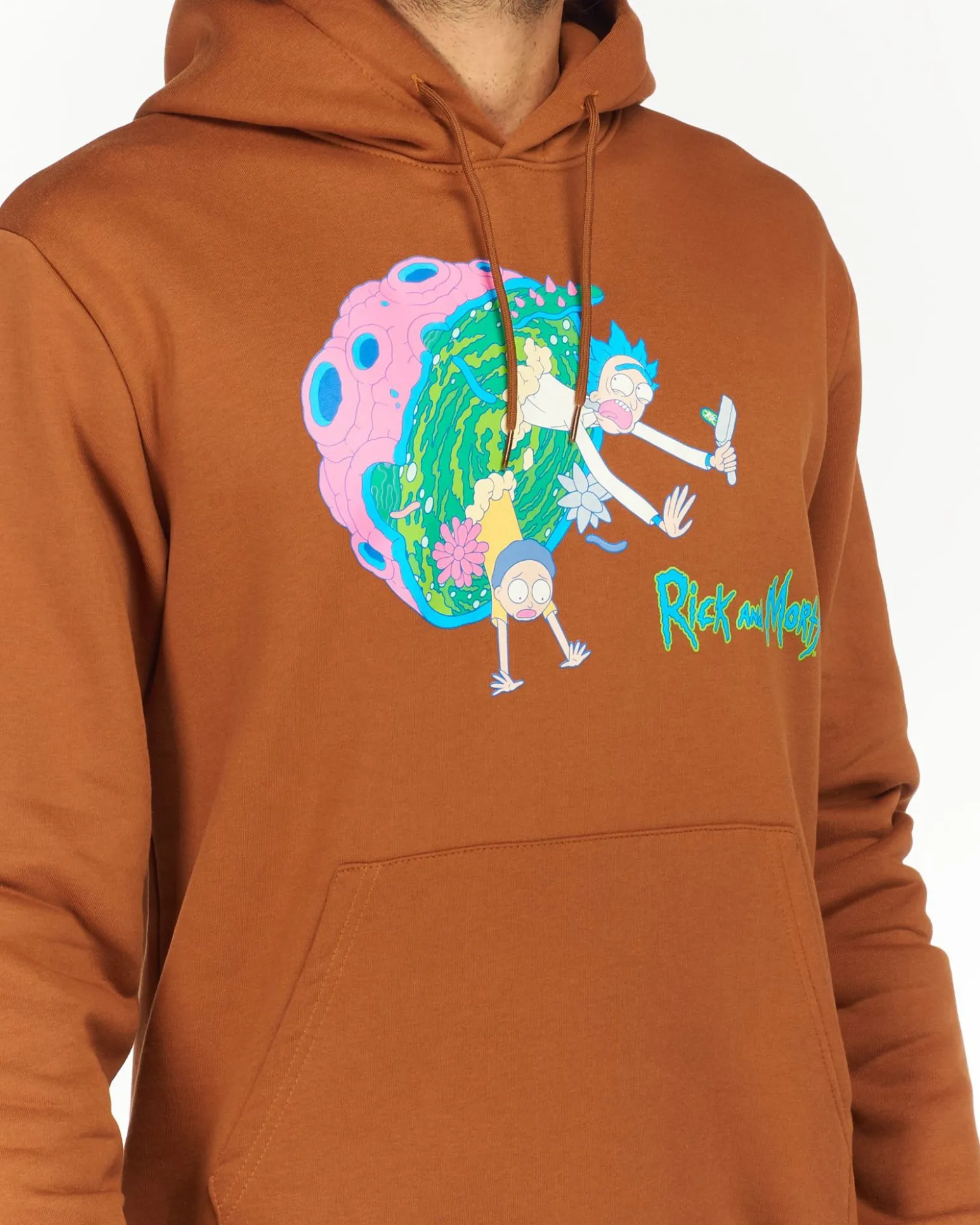 RICK AND MORTY - UOMO FELPA CON CAPPUCCIO