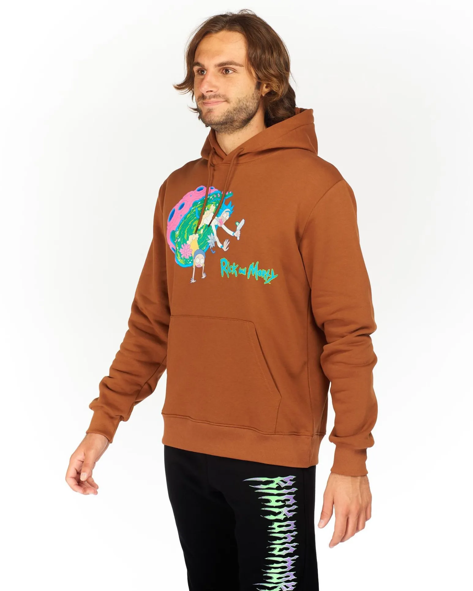 RICK AND MORTY - UOMO FELPA CON CAPPUCCIO