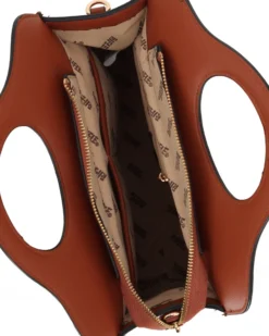 RIFLE - Borsa a due manici beige con tasca frontale e posteriore, tracolla removibile