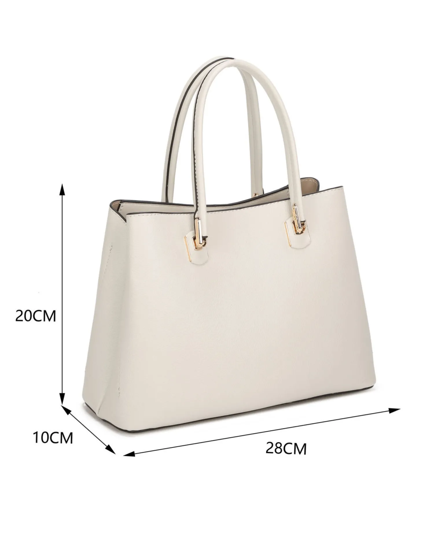 RIFLE - Borsa a mano beige con tre scomparti principali, tracolla removibile