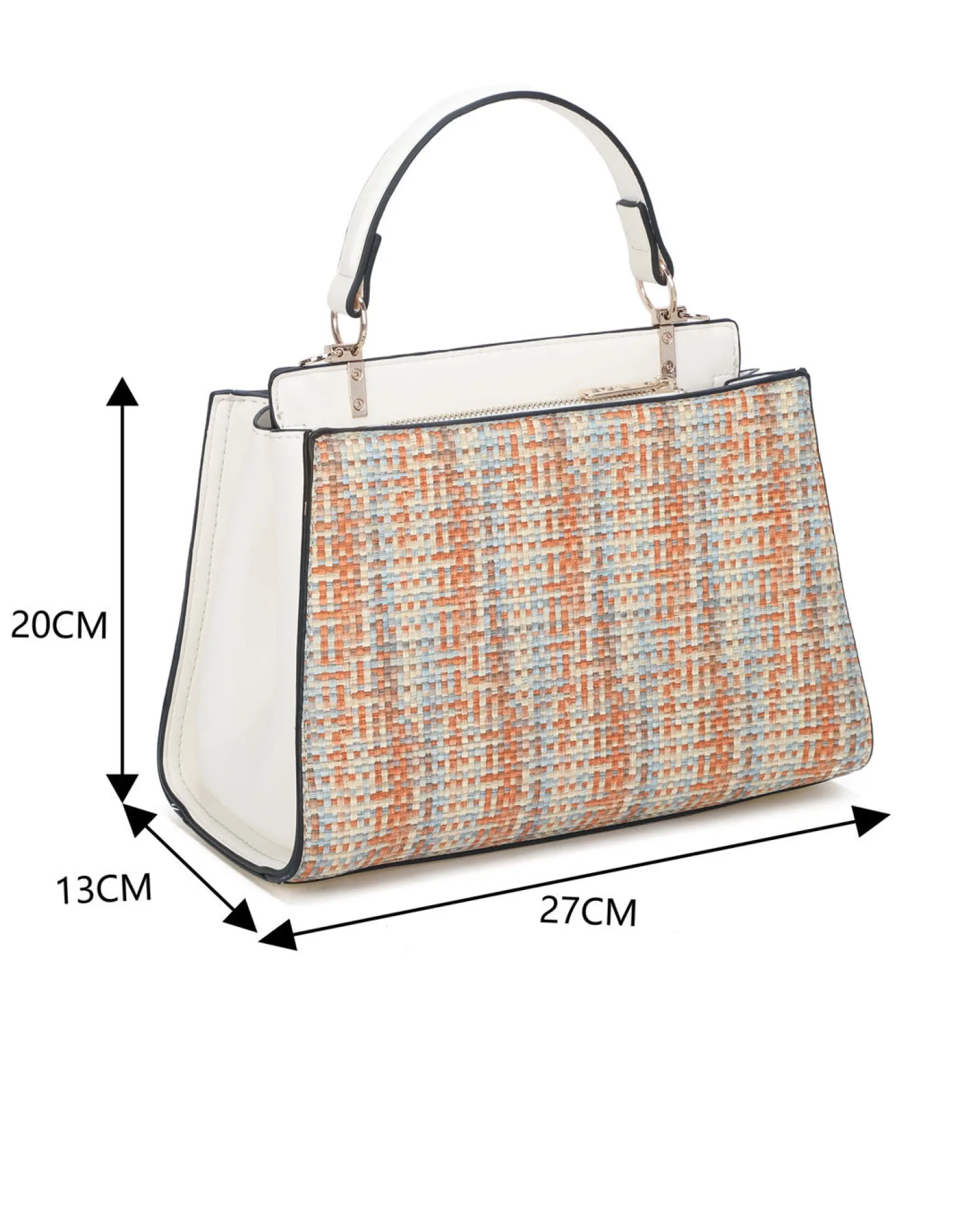 RIFLE - Borsa a mano multicolor effetto intreccio con due scomparti principali, tracolla removibile