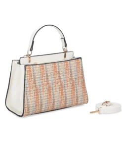 RIFLE - Borsa a mano multicolor effetto intreccio con due scomparti principali, tracolla removibile