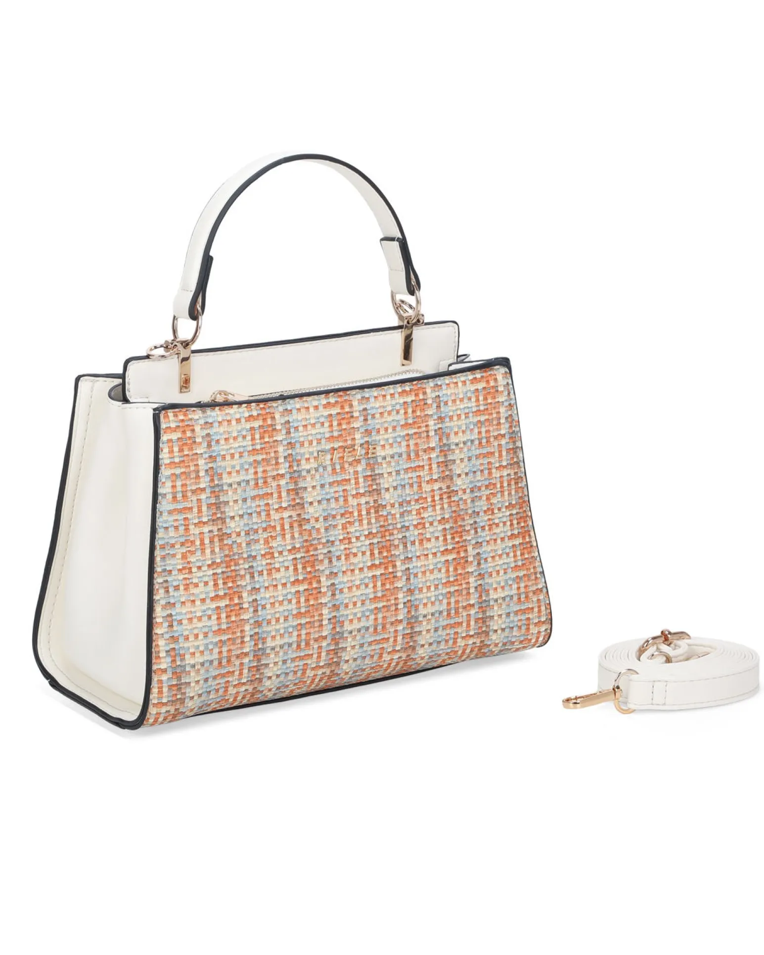 RIFLE - Borsa a mano multicolor effetto intreccio con due scomparti principali, tracolla removibile