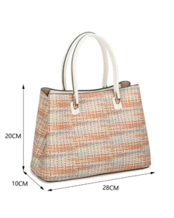 RIFLE - Borsa a mano multicolor effetto intreccio con tre scomparti principali, tracolla removibile