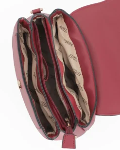 RIFLE - Borsa a mano rubino con patta, tasca posteriore e tre scomparti interni, tracolla removibile