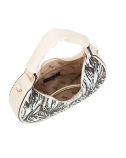 RIFLE - Borsa a spalla animalier celeste, tracolla removibile