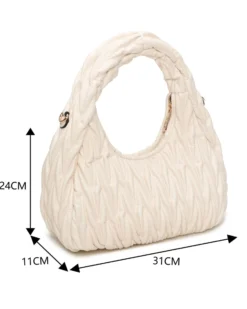 RIFLE - Borsa a spalla beige trapuntata con tracolla removibile