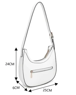 RIFLE - Borsa a spalla bianca con tasca posteriore e finte tasche frontali