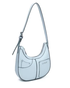 RIFLE - Borsa a spalla celeste con tasca posteriore e finte tasche frontali